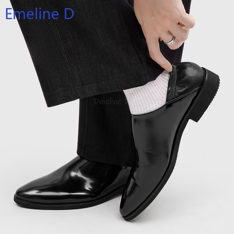 Men'S Urban Formal Wear - Mocassins Masculinos de Couro Envernizado Brilhante,