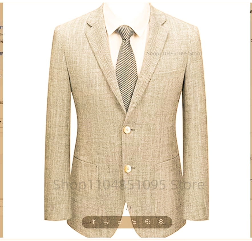 Men Linen Formal Wear - Blazer Slim Fit Masculino em Linho