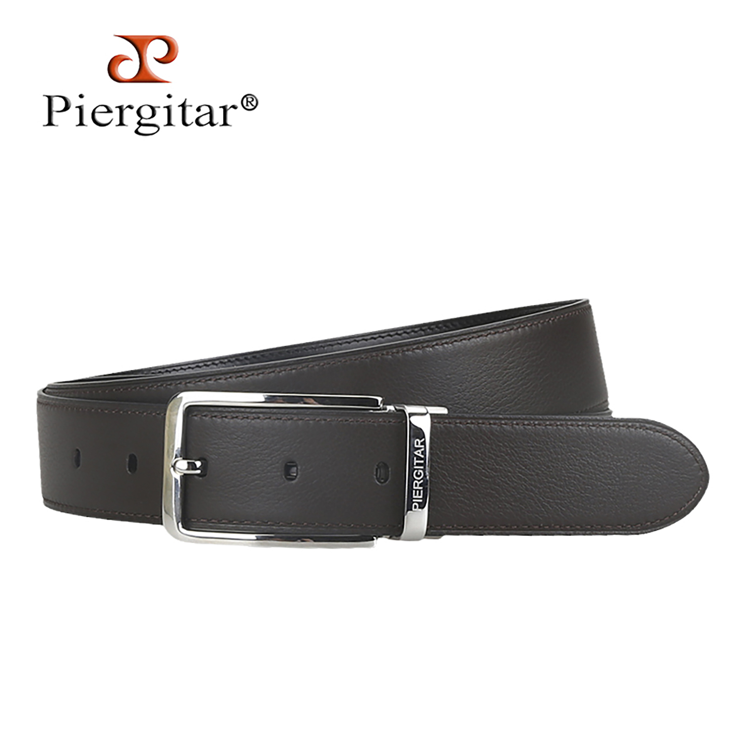 Men Formal Wear Brown - Cinto masculino de couro genuíno com
