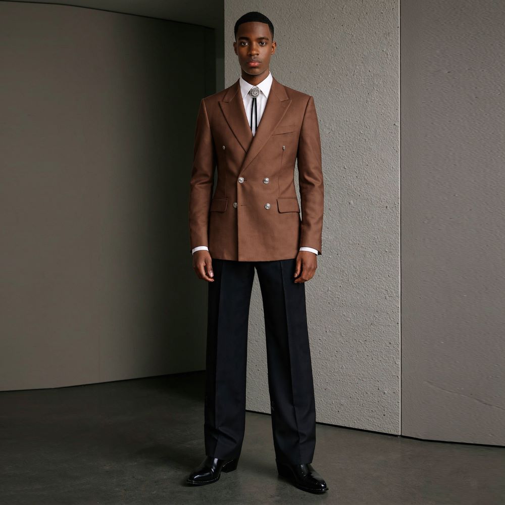 Men Linen Formal Wear - Terno Masculino de 2 Peças, Corte
