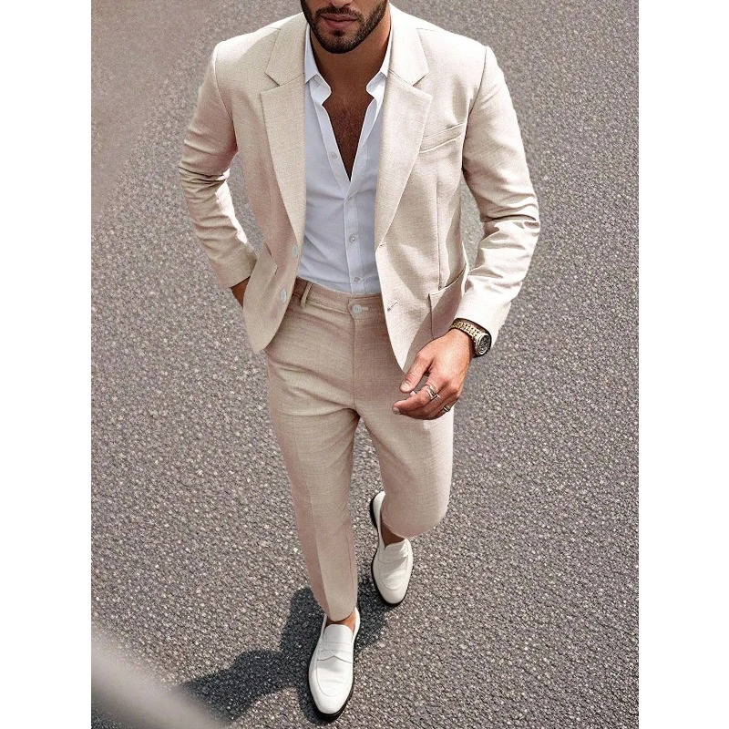 Conjunto de Terno e Calças par - Men Formal Wear Pants avaliação e preço