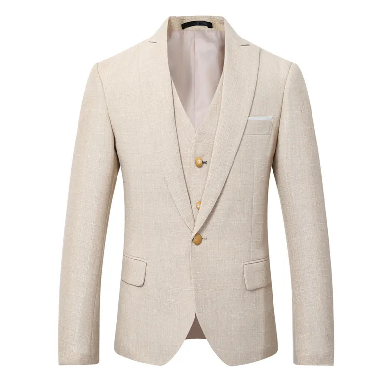 Terno de praia de linho marfim - Men Linen Formal Wear avaliação e preço