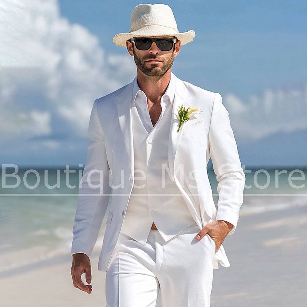 Terno Masculino Branco de Linh - Men Linen Formal Wear avaliação e preço