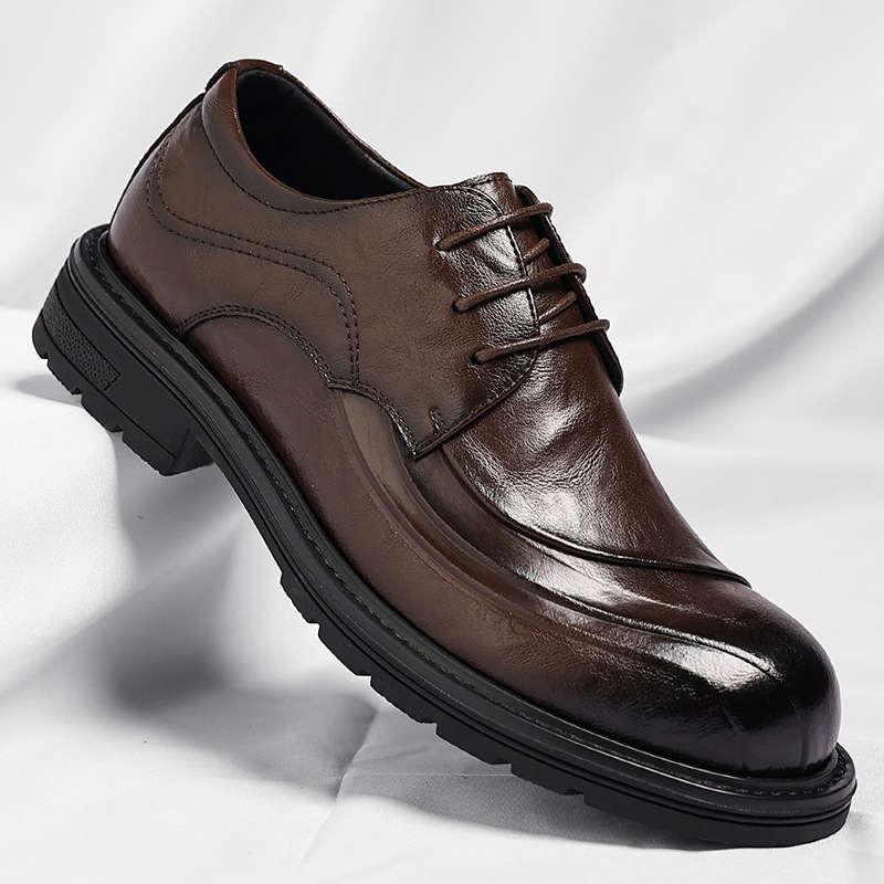 Sapatos de Couro Genuíno Marro - Men Formal Wear Brown avaliação e preço