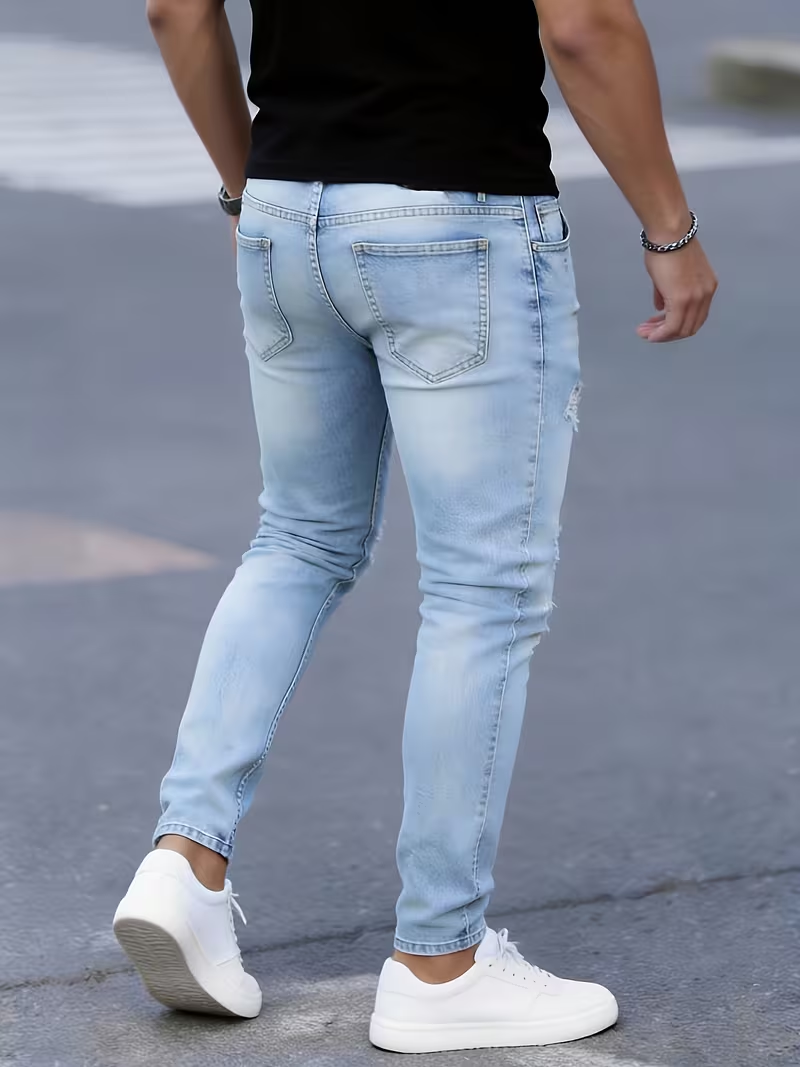 Calça Jeans Masculina Slim Fit - Men Formal Wear With Jeans avaliação e preço