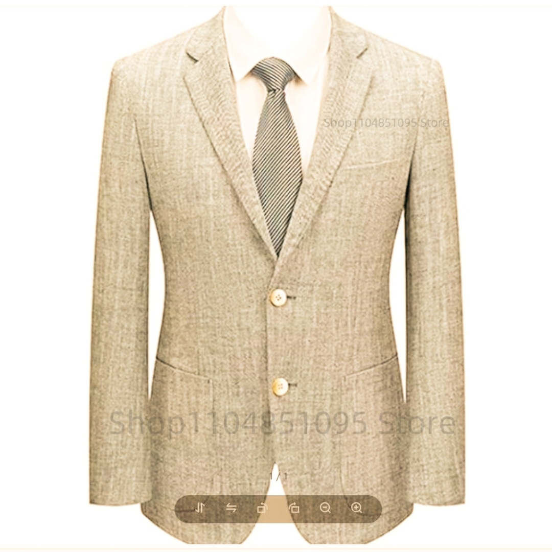 Blazer Slim Fit Masculino em L - Men Linen Formal Wear avaliação e preço