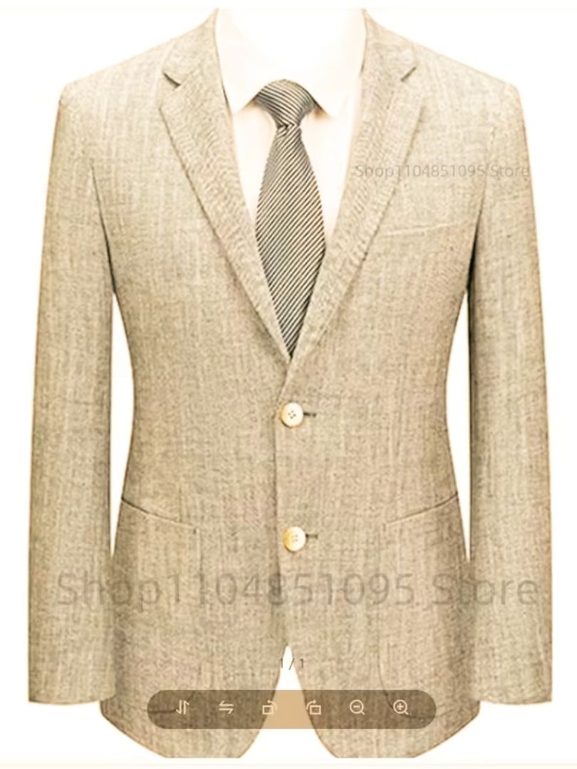 Blazer Slim Fit Masculino em L - Men Linen Formal Wear avaliação e preço