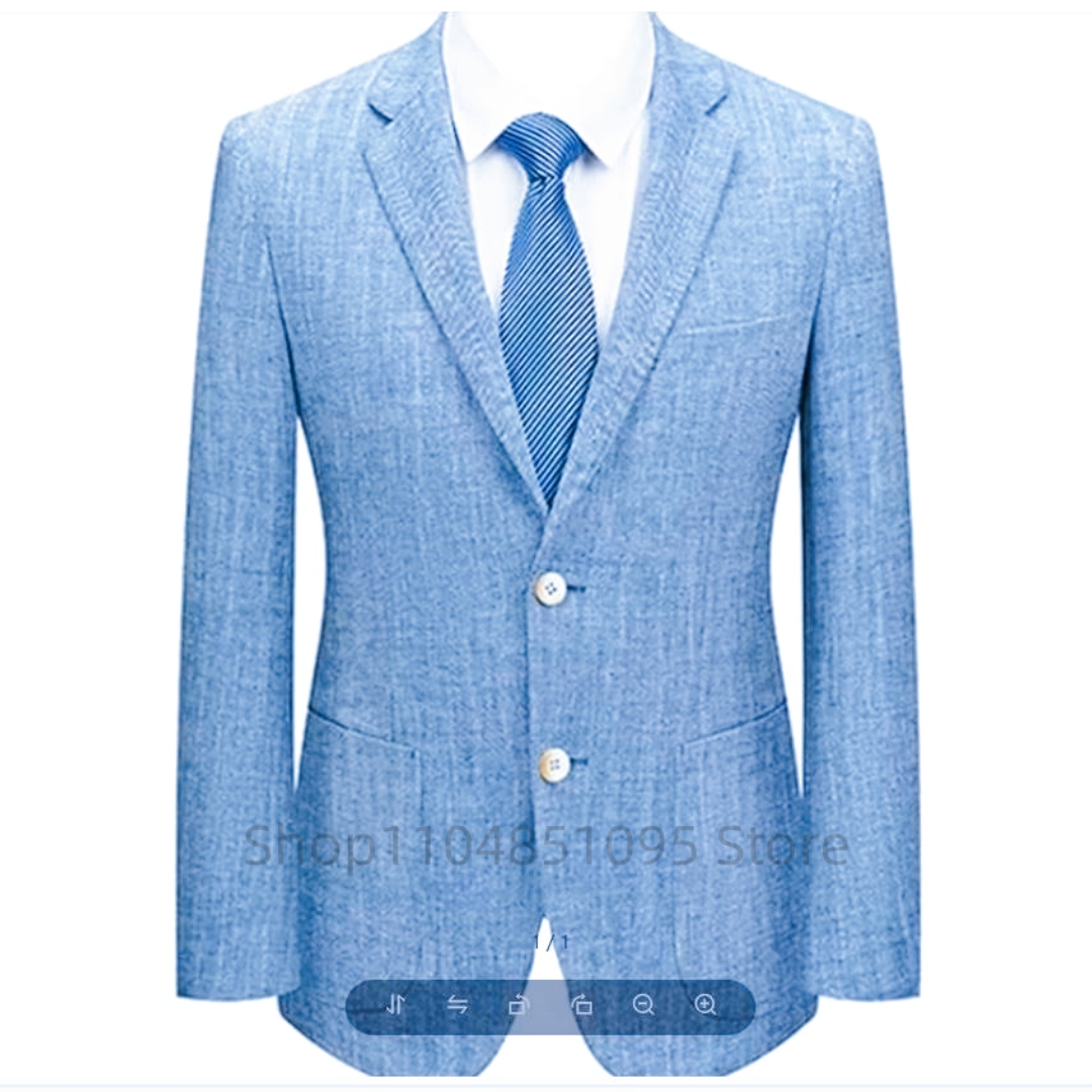 Blazer Slim Fit Masculino em L - Men Linen Formal Wear avaliação e preço
