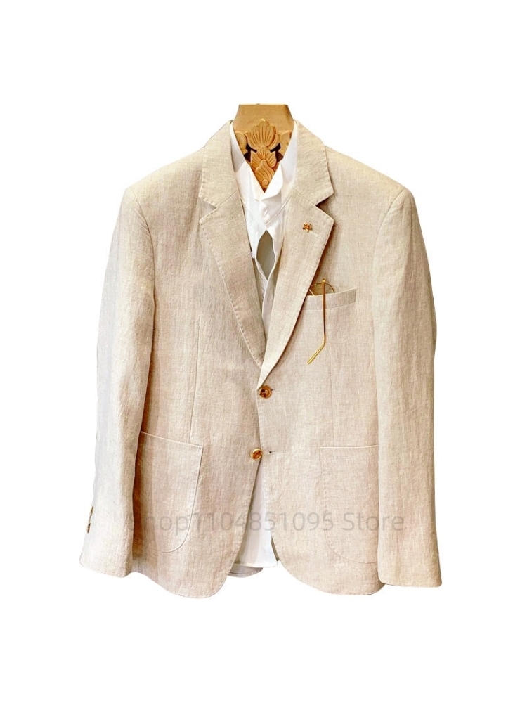 Blazer Masculino Bege de Linho - Men Linen Formal Wear avaliação e preço