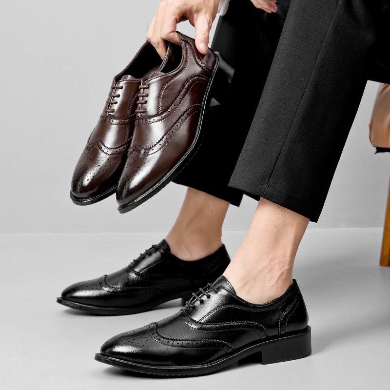 Sapatos de Couro Formais Cláss - Men Formal Wear Summer avaliação e preço
