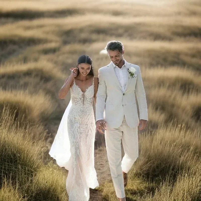 Smoking de casamento de linho  - Men Linen Formal Wear avaliação e preço