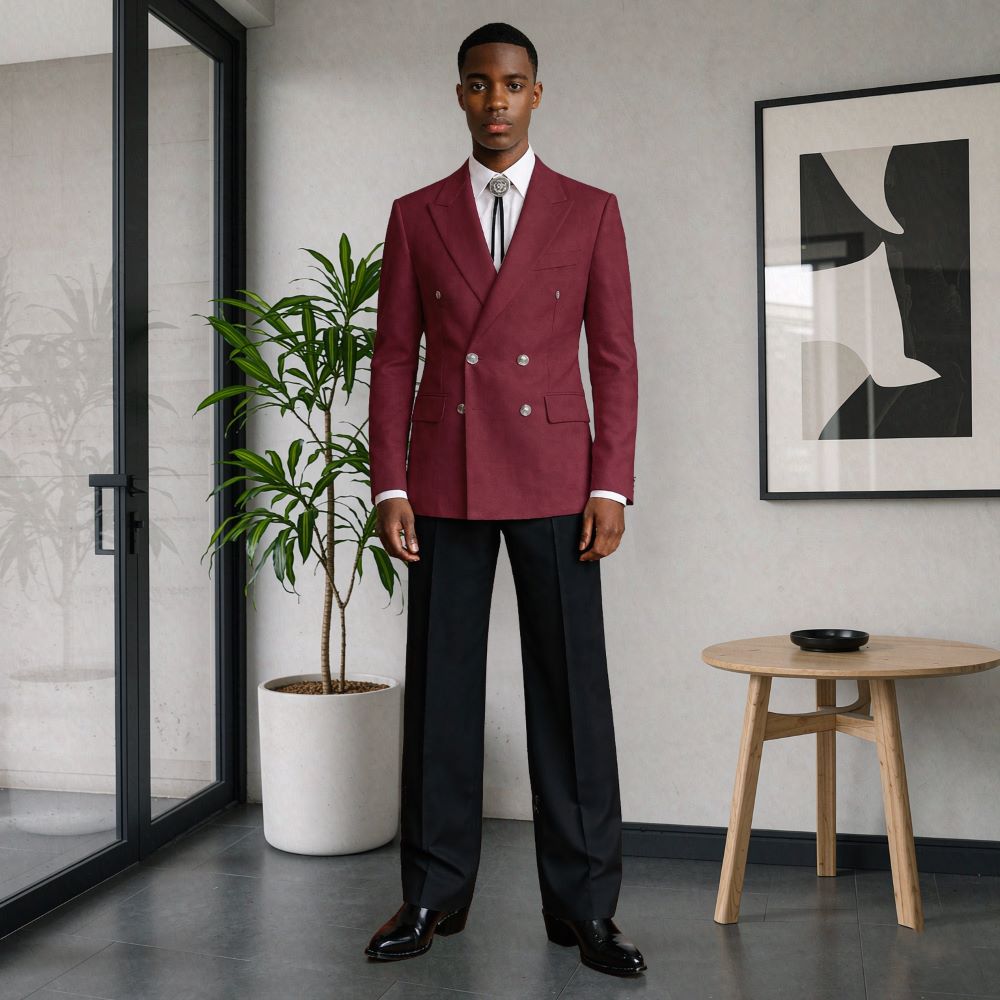 Terno Masculino de 2 Peças, Co - Men Linen Formal Wear avaliação e preço