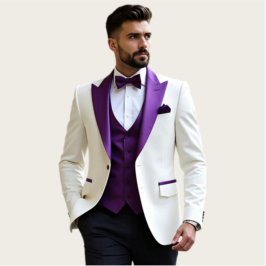 Ternos Masculinos Brancos 3 Pe - Men Formal Wear Pants avaliação e preço