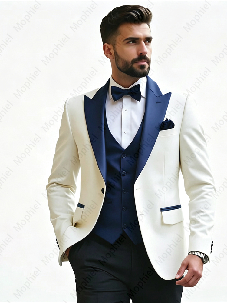 Ternos Masculinos Brancos 3 Pe - Men Formal Wear Pants avaliação e preço