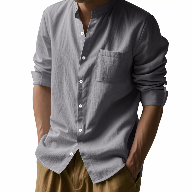 Camisa masculina de linho com  - Men Linen Formal Wear avaliação e preço
