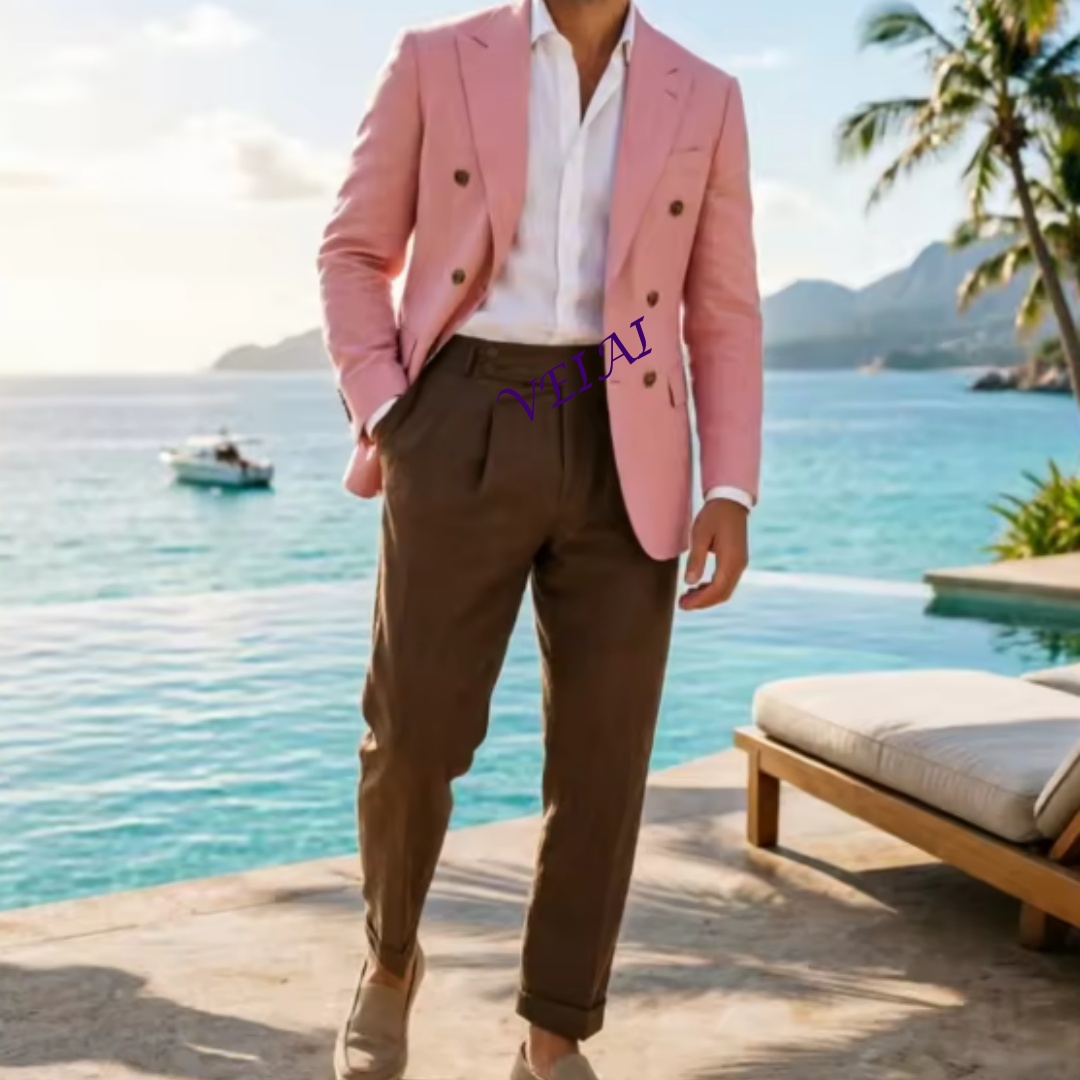 Terno Masculino Bege de Linho  - Men Linen Formal Wear avaliação e preço